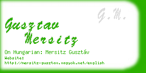 gusztav mersitz business card